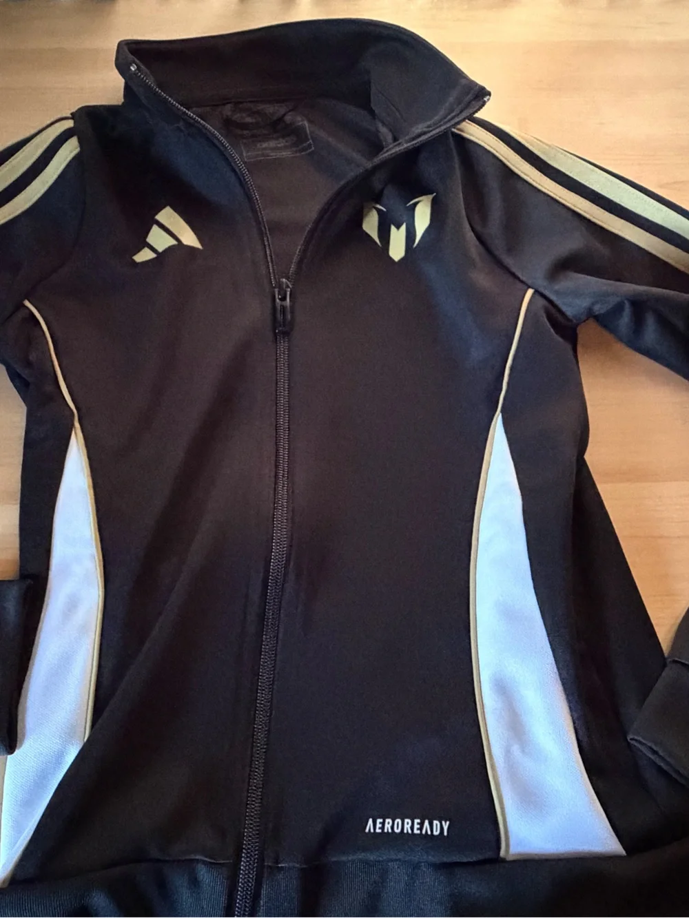 Boys adidas Messi Black and Gold Tracksuit